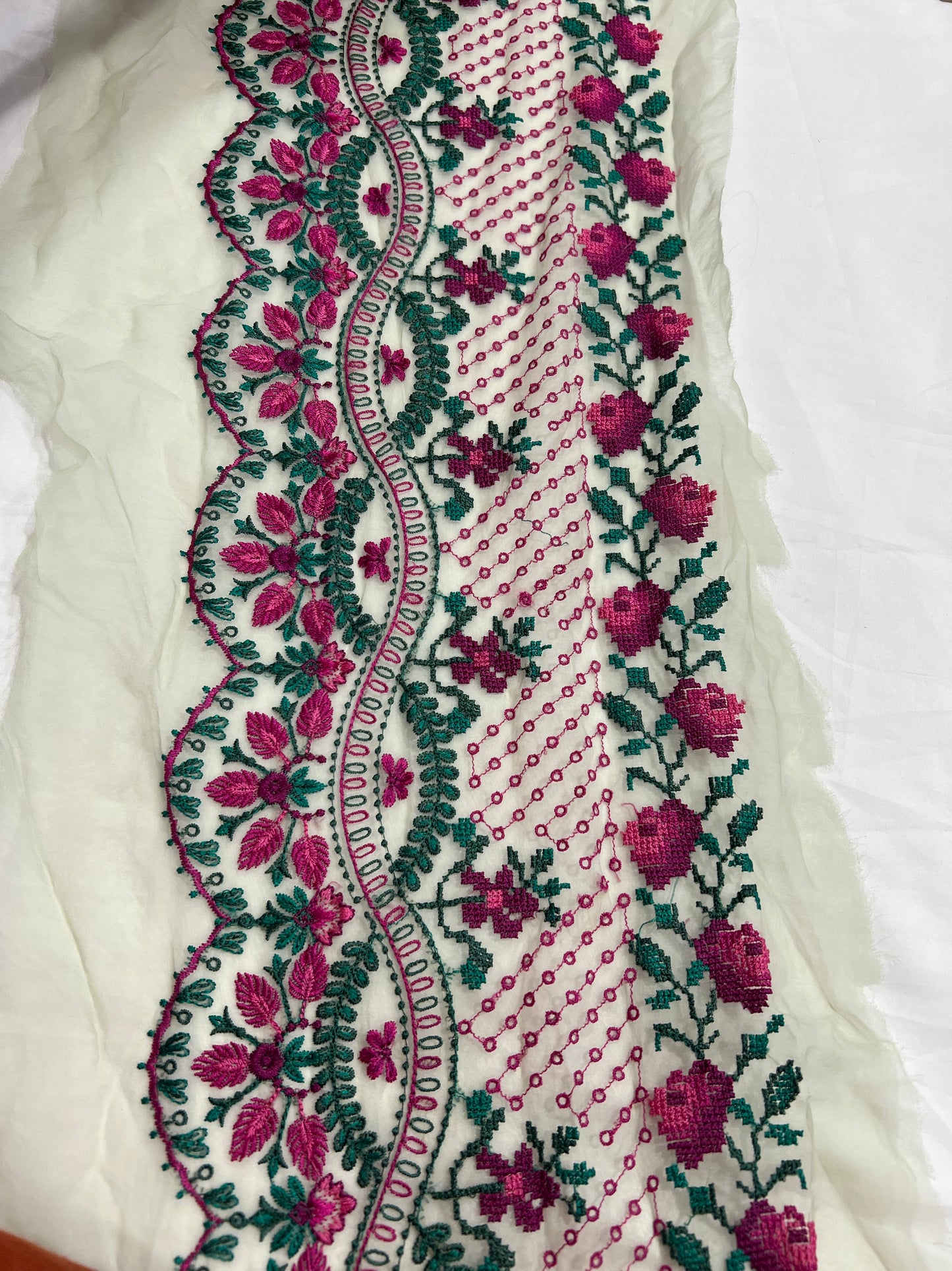 Wide Embroidery Multi Border