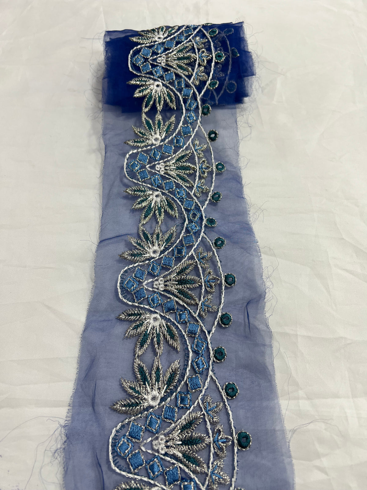 Blue Cutwork Border