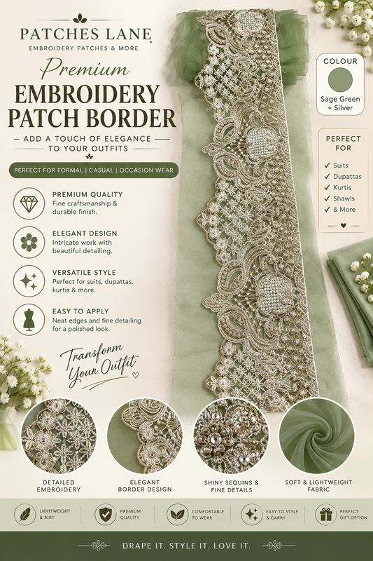 Sapphire Embroidery Border