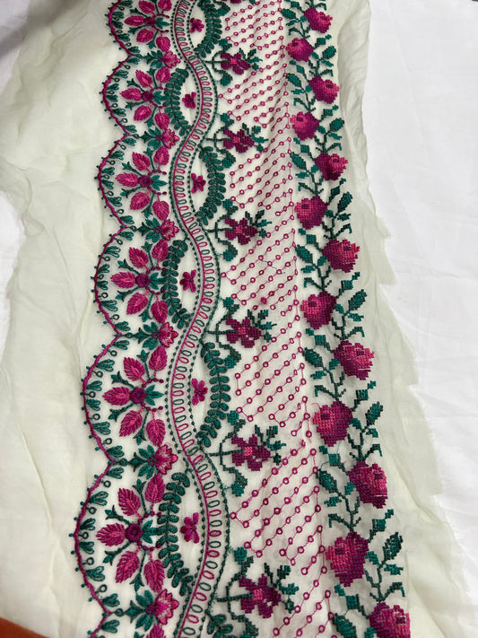 Wide Embroidery Multi Border