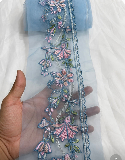 Sapphire Embroidery Border